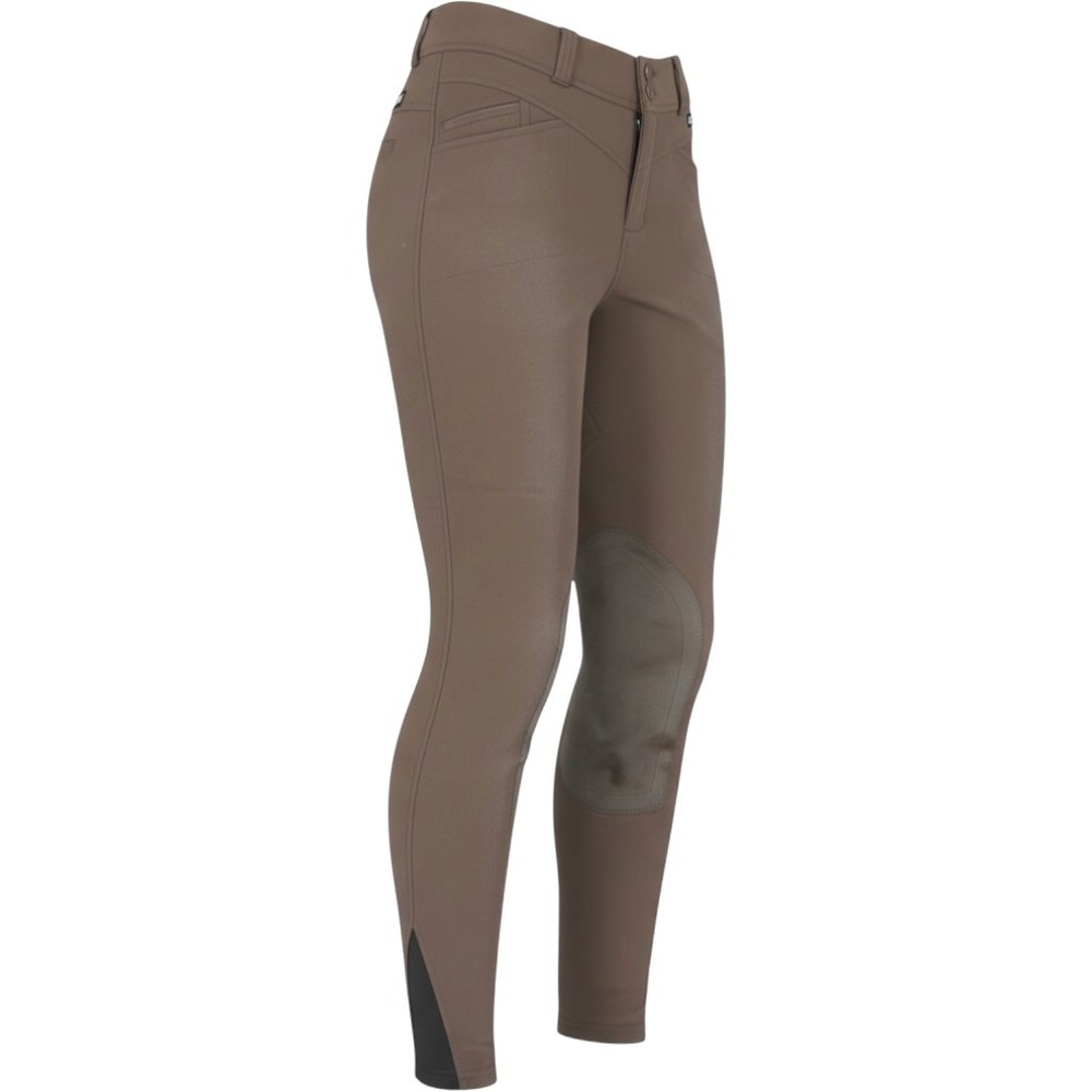Kerrits Riding Breeches Women Large Brown Knee Patch Equestrian Pants Active